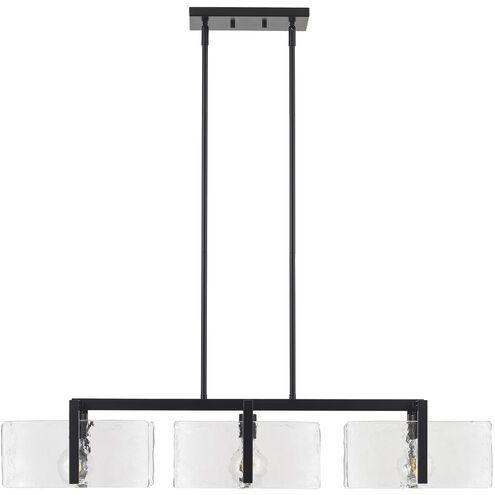 Aenon 3 Light 40.5 inch Matte Black Linear Pendant Ceiling Light